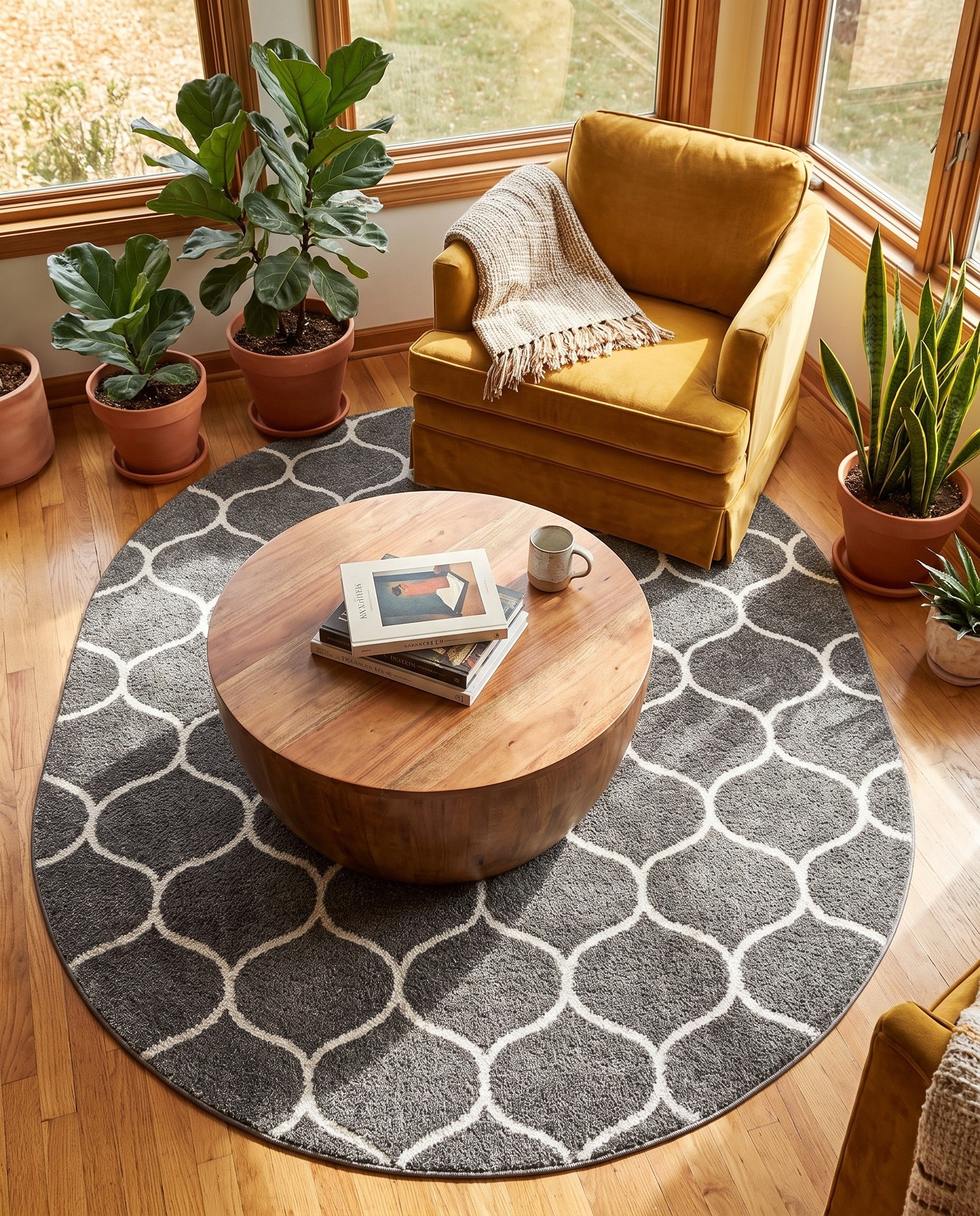 7' 10 x 10' Trellis Frieze Oval Rug
