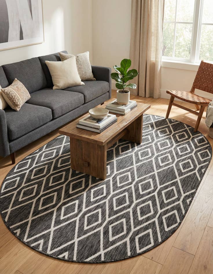 Detail image of  5' 3 x 8'  Washable Jill Zarin Turks and Caicos Indoor / Outdoor Oval Rug