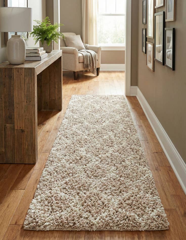 Detail image of 2' x 7' Lattice Shag Runner Rug