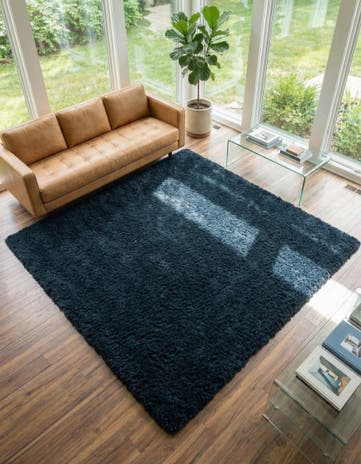 Cobalt Infinity Shag Square Rug
