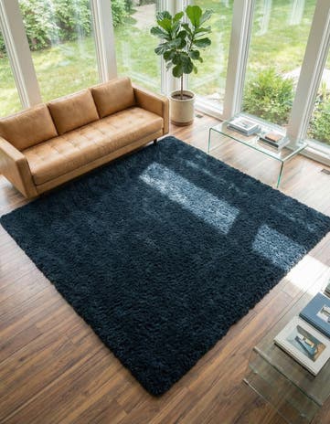 Cobalt Infinity Shag Square Rug