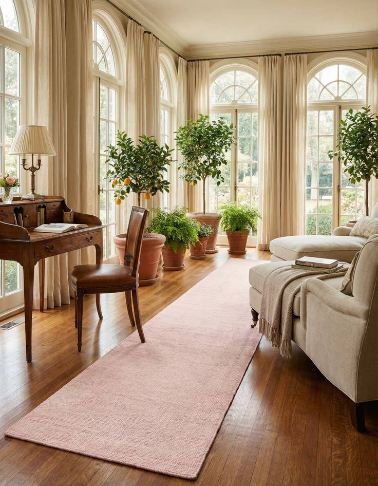 Detail image of 2' 7 x 14' 1  Hand Woven Jill Zarin English Manor Farmhouse Wool Runner Rug