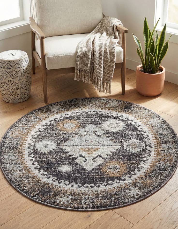 Detail image of 3' 3 x 3' 3 Eco Southwestern Round Rug