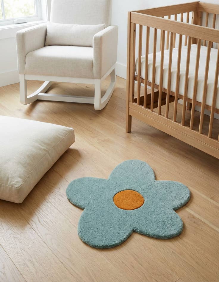 Detail image of 2' 2 x 2' 2 Happy Rugs Funky Flower Wool Round