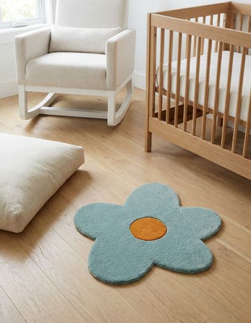2' 2 x 2' 2 Happy Rugs Funky Flower Wool Round