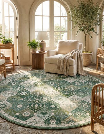 Green Carrington Round Rug
