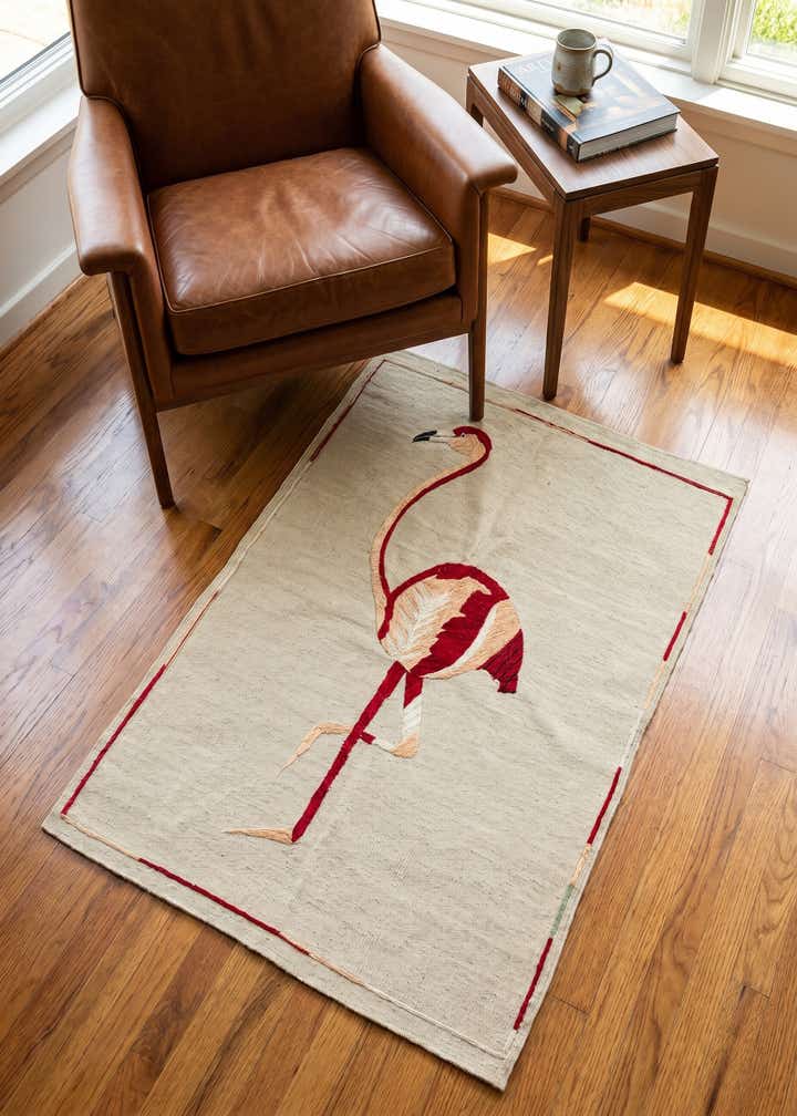 3' 3 x 4' 9 Hand Woven Kilim Suzani Wool Rug