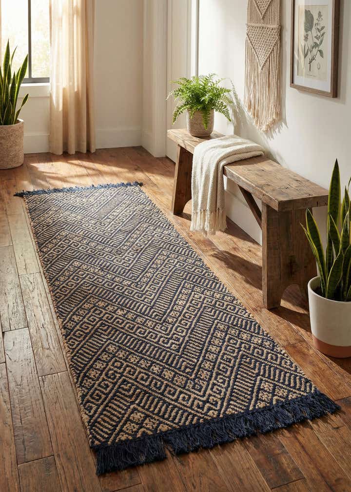 2' x 6' 1 Handmade Braided Jute Runner Rug