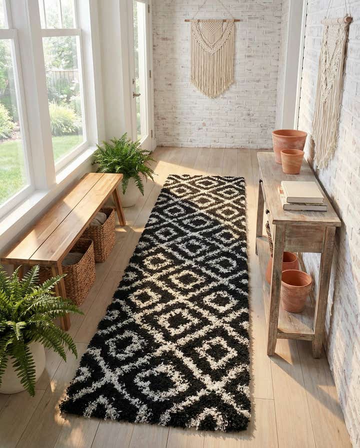 2' x 8' Trellis Shag Runner Rug