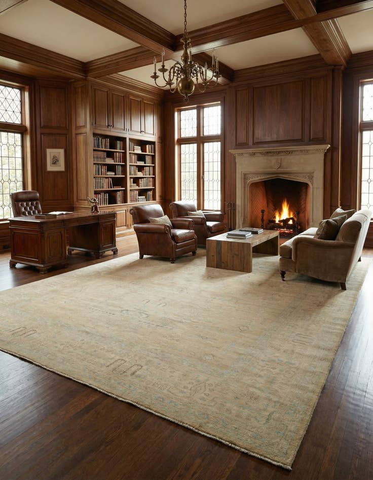 Detail image of 11' 8 x 15' 8 Hand Knotted Ziegler Oriental Rug