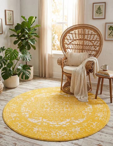Yellow Arlington Round Rug