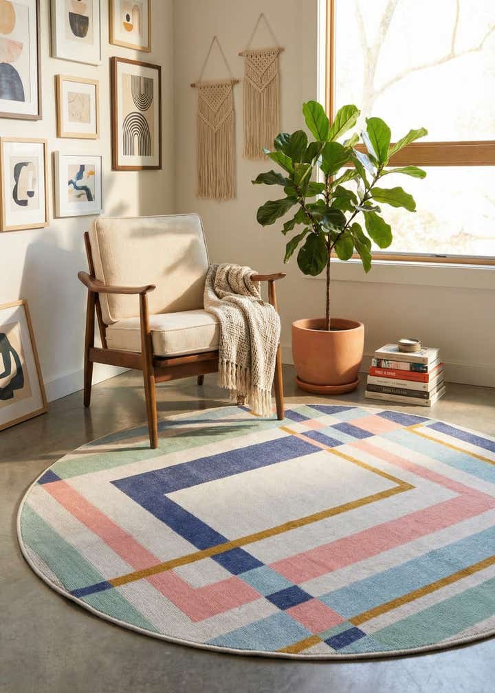 5' x 5' Lotus Round Rug