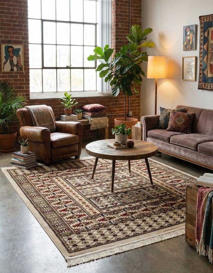 Detail image of  6' x 6' Bokhara Square Rug