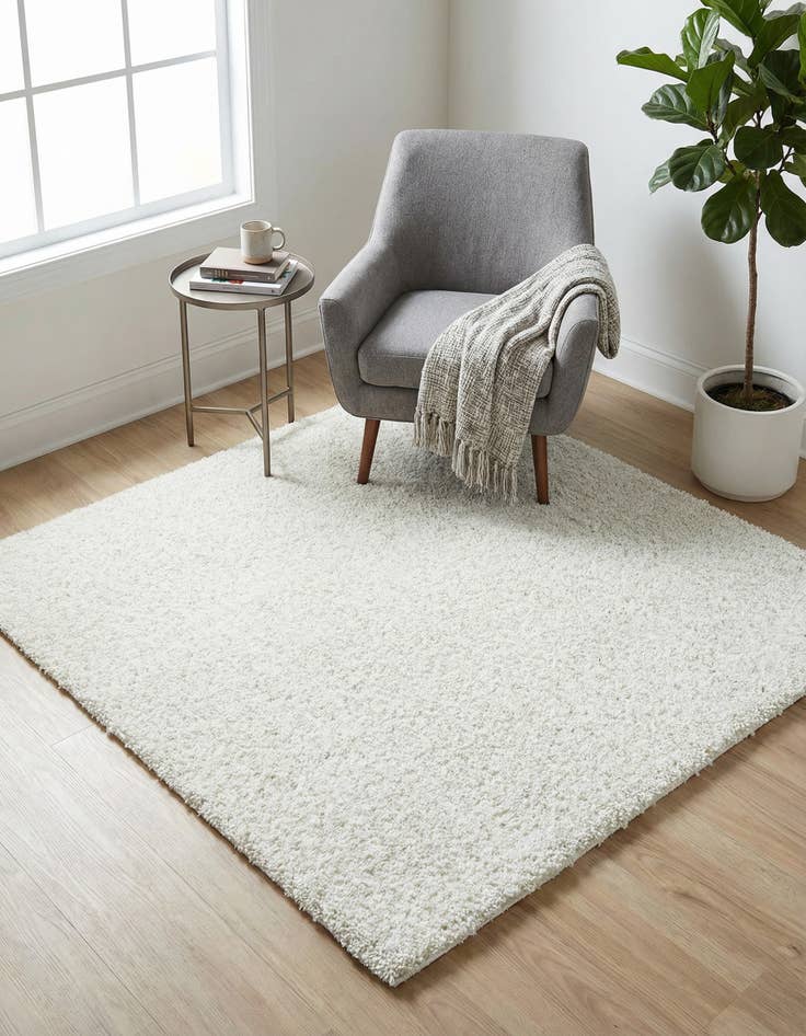 Detail image of  5' x 5' Soft Solid Shag Square Rug