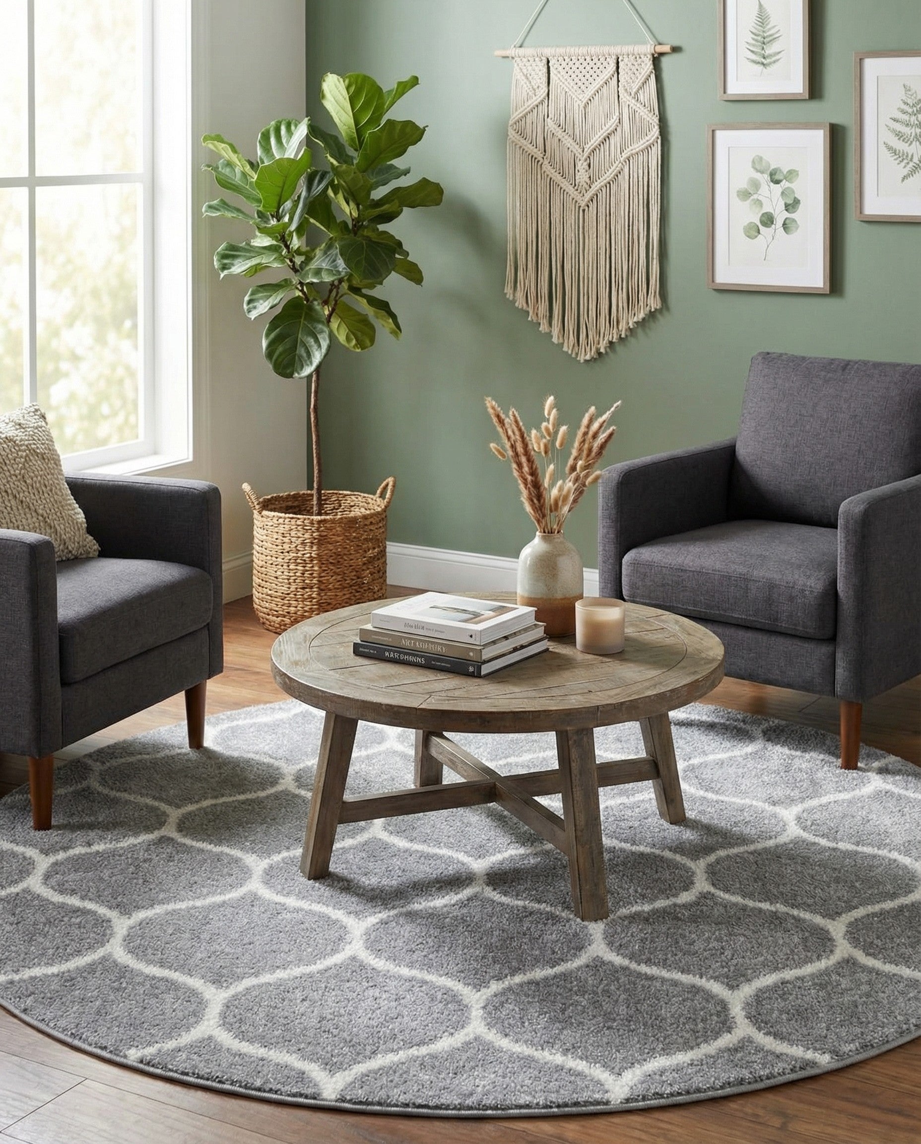 Primary image 6' x 6' Trellis Frieze Round Rug