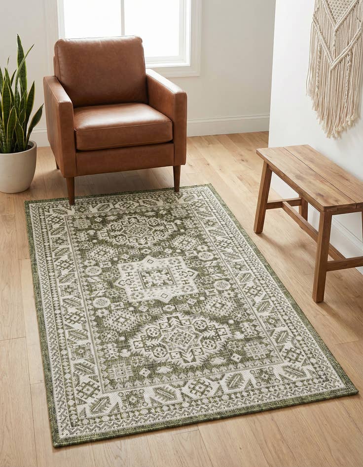 Detail image of 3' x 5' 3 Washable Aztec Indoor / Outdoor Rug