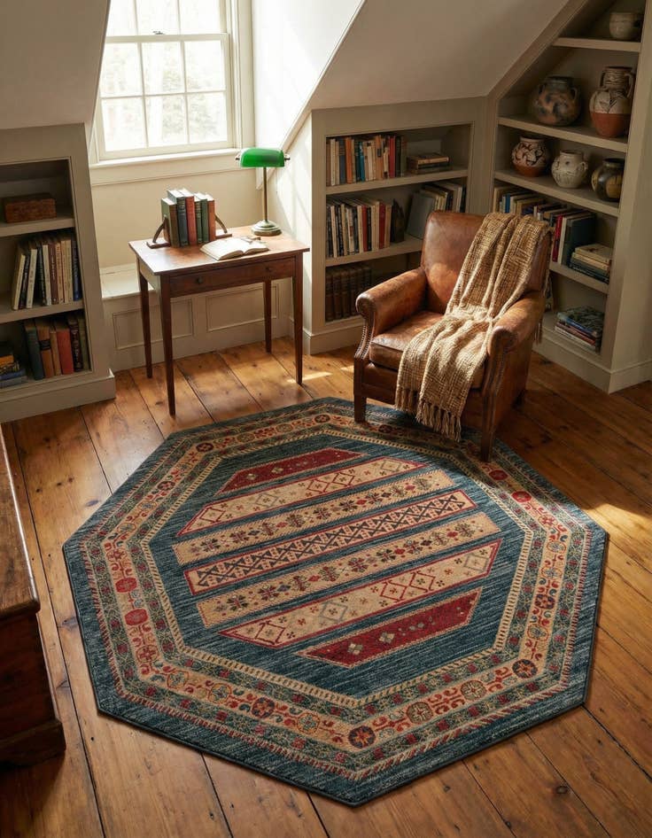Detail image of 7' x 7' Kashkuli Gabbeh Octagon Rug