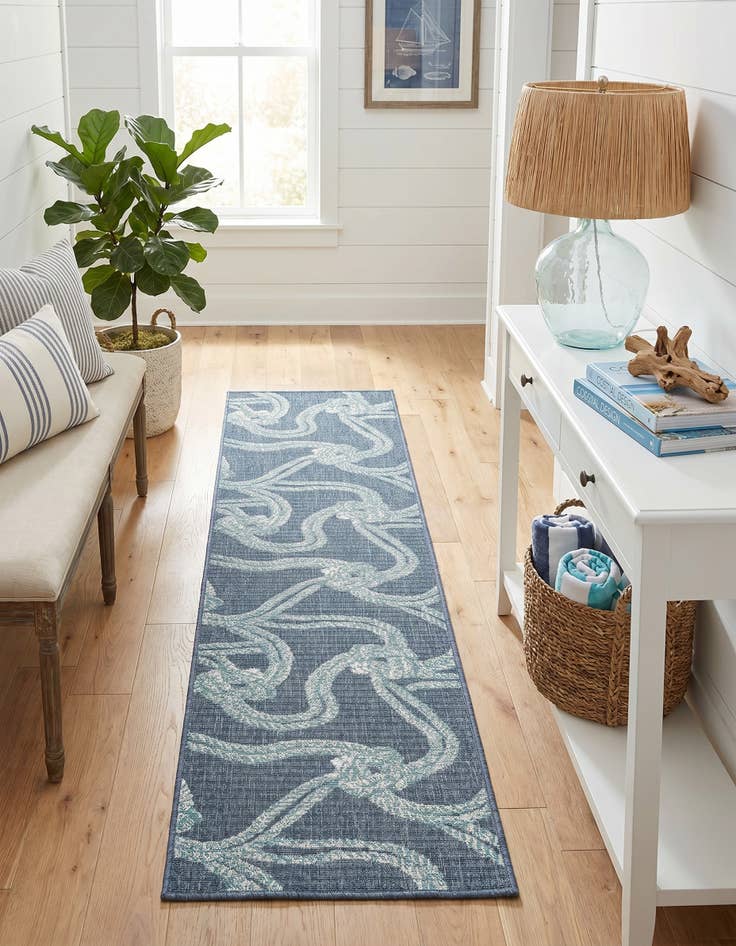 Detail image of 2' x 8' Easy-Clean Coastal Indoor / Outdoor Runner Rug