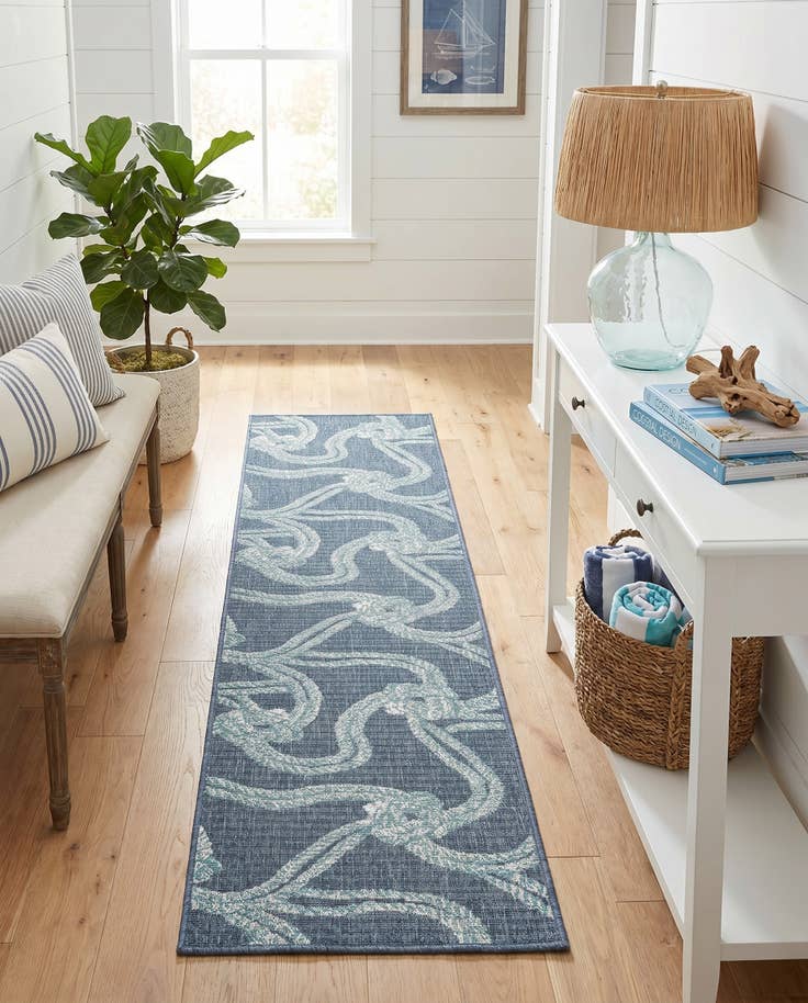 Detail image of 2' x 8' Easy-Clean Coastal Indoor / Outdoor Runner Rug