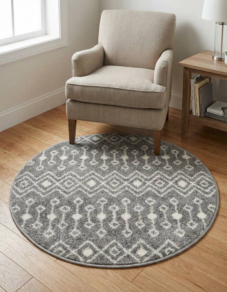 Detail image of 3' x 3' Moroccan Trellis Round Rug