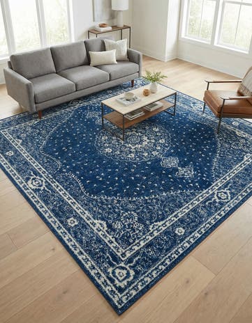 Navy Blue Bexley Square Rug