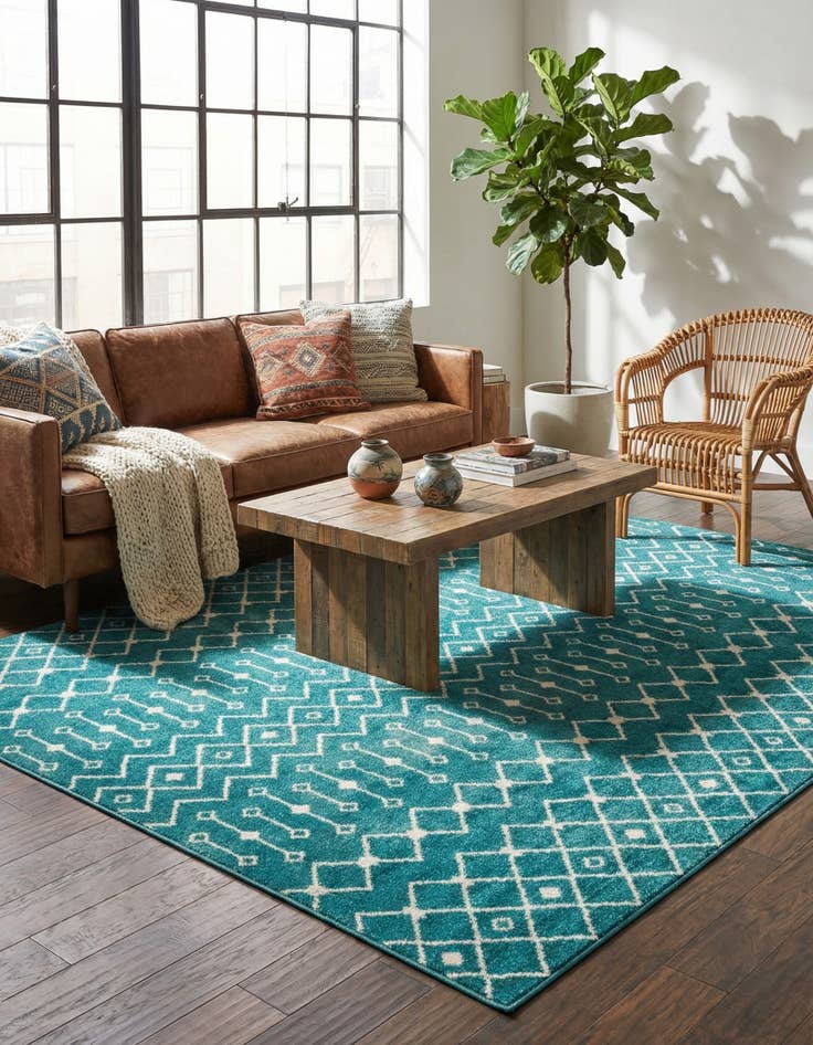 Detail image of 10' x 10' Moroccan Trellis Square Rug