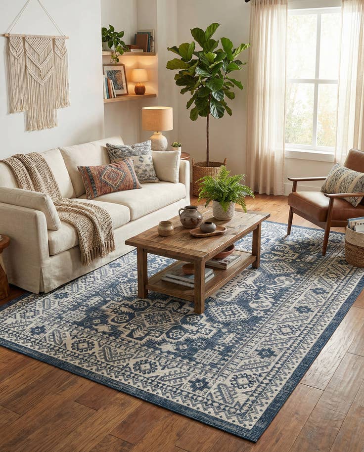 Detail image of 6' x 9' Easy-Clean Aztec Indoor / Outdoor Rug