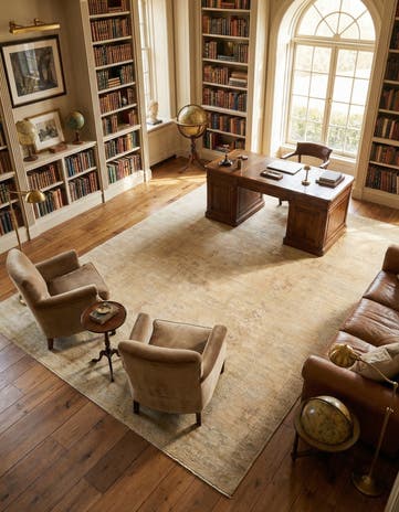 9' x 11' 10 Hand Knotted Oushak Wool Rug