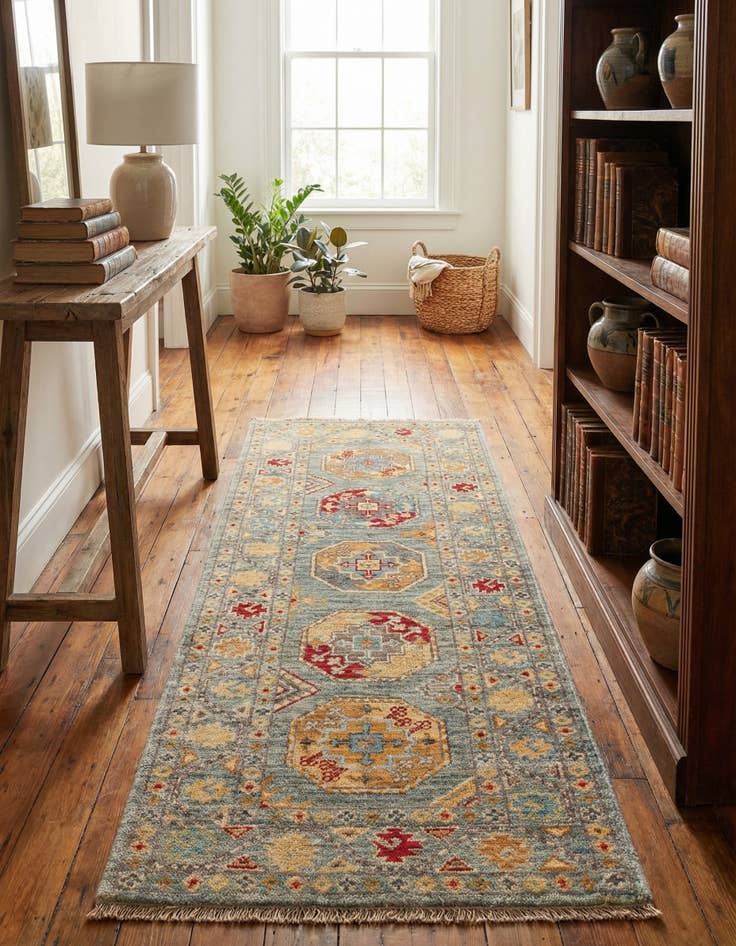 Detail image of 2' x 4' 10 Hand Knotted Kazak Runner Rug