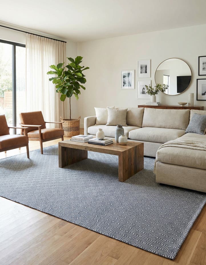 10' x 14' 1 Hand Woven Geo Trellis Flatweave Rug