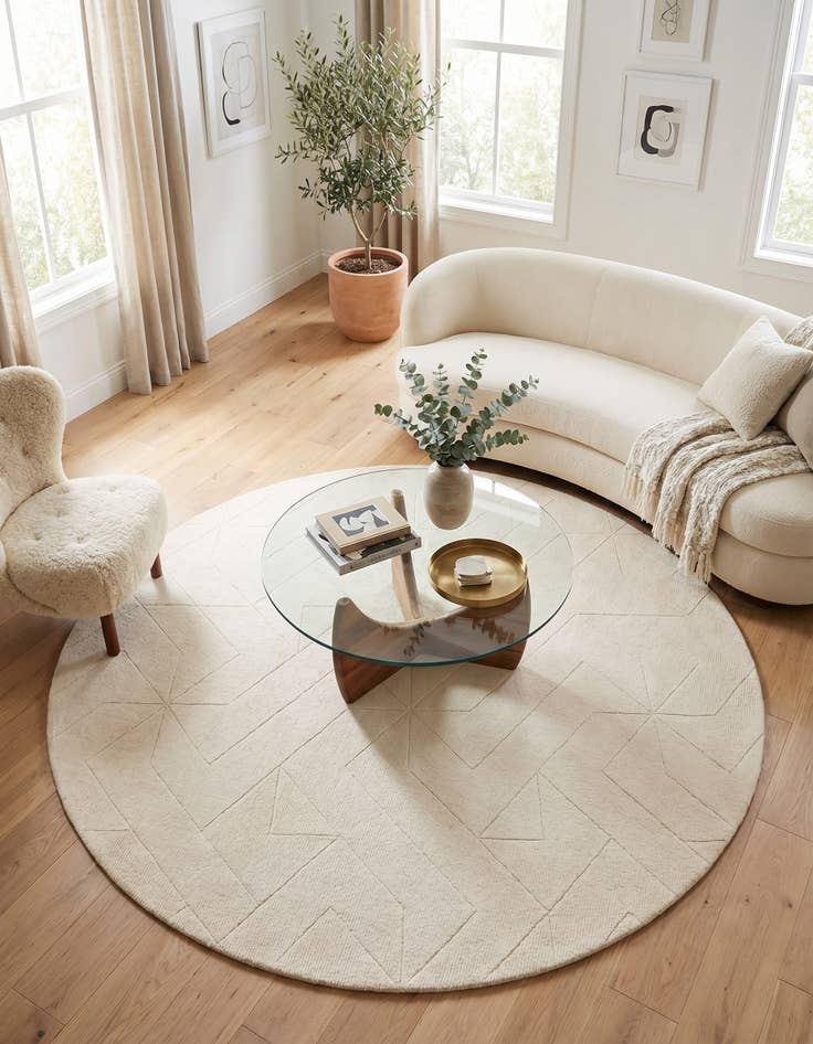 Detail image of 7' 10 x 7' 10 WoolCraft Geometric Round Rug