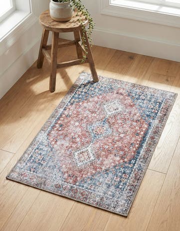 Red and Navy Blue Yara Rug