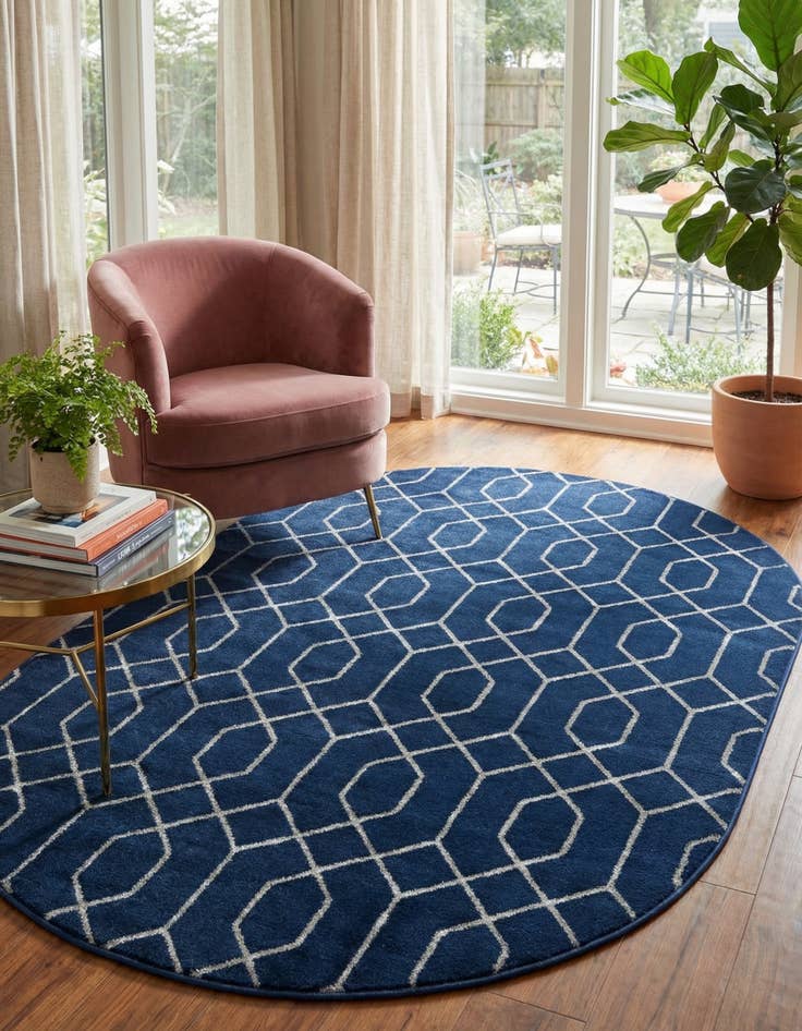 Detail image of 5' 3 x 8' Marilyn Monroe&trade; Glam Trellis Oval Rug