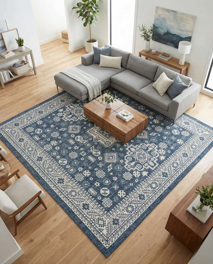 10' x 10' Easy-Clean Aztec Indoor / Outdoor Square Rug