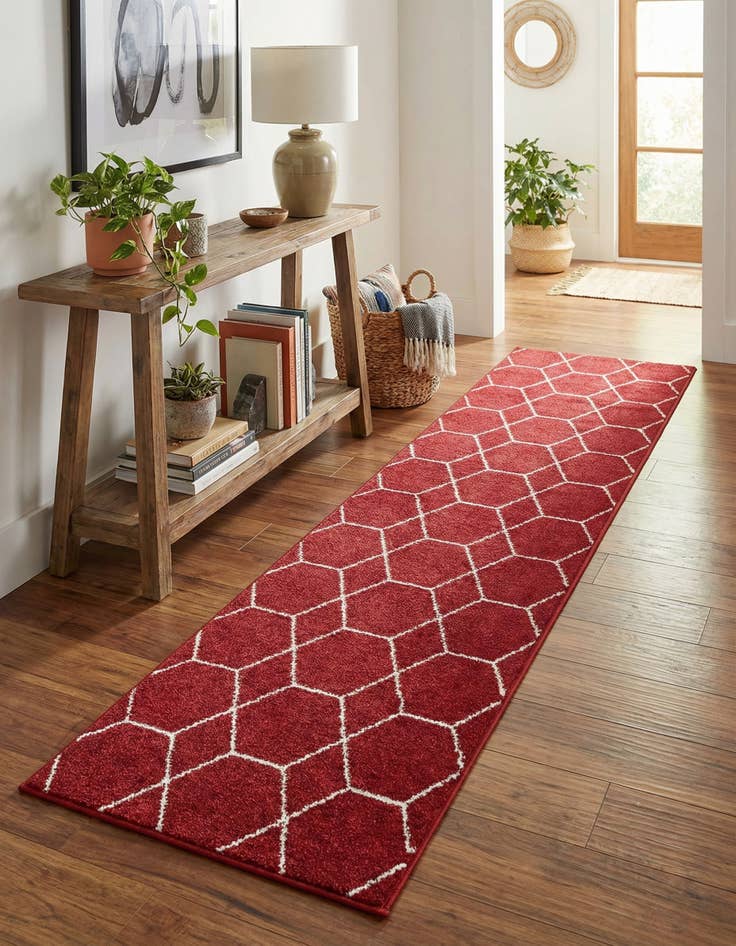Detail image of 2' x 9' Trellis Frieze Runner Rug