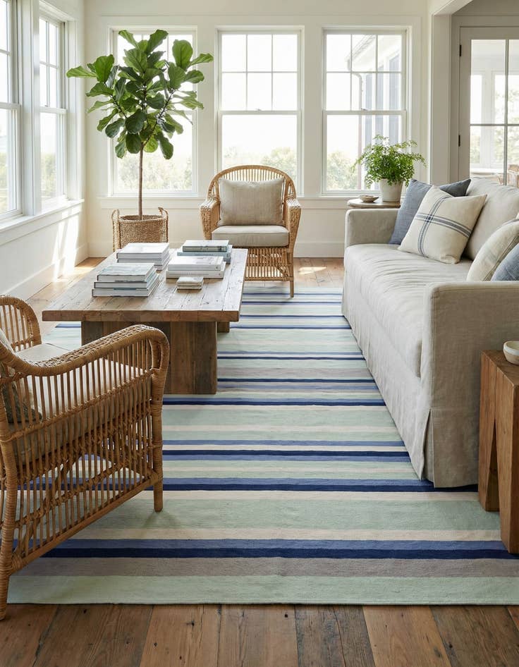 Detail image of 9' x 12' Hand Woven Flatweave Cotton Dhurrie Rug