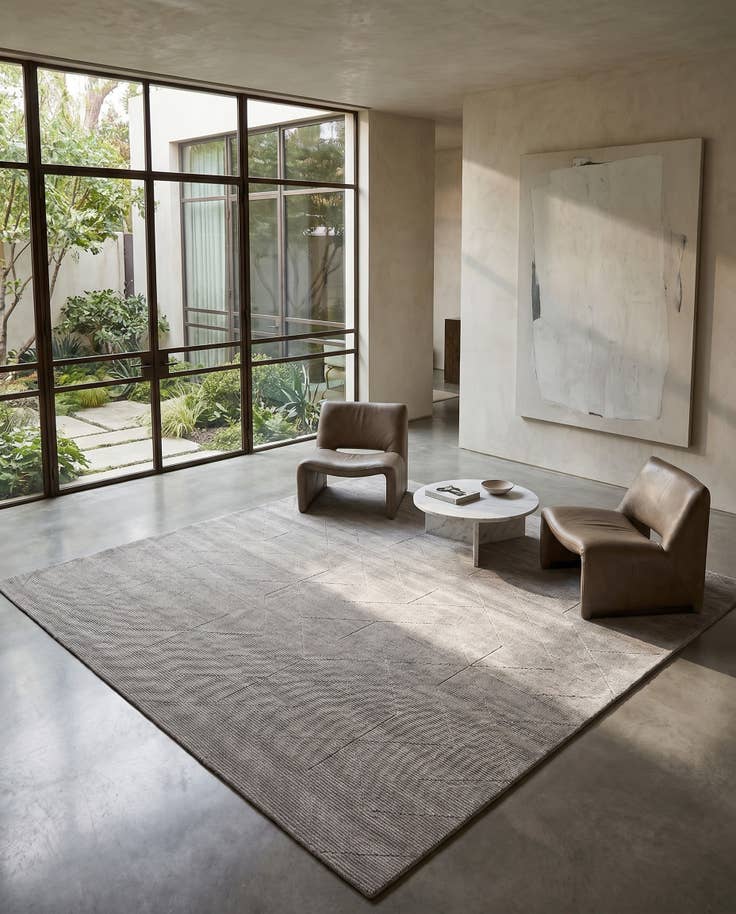Detail image of 12' x 12' WoolCraft Geometric Square Rug