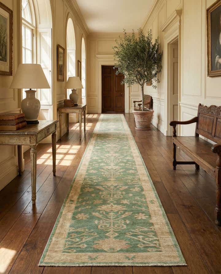 2' 11 x 11' 7 Hand Knotted Oushak Wool Runner Rug