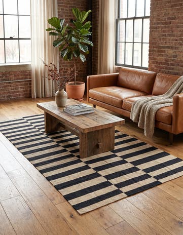 4' 2 x 5' 10 Hand Woven Kilim Modern Wool Rug