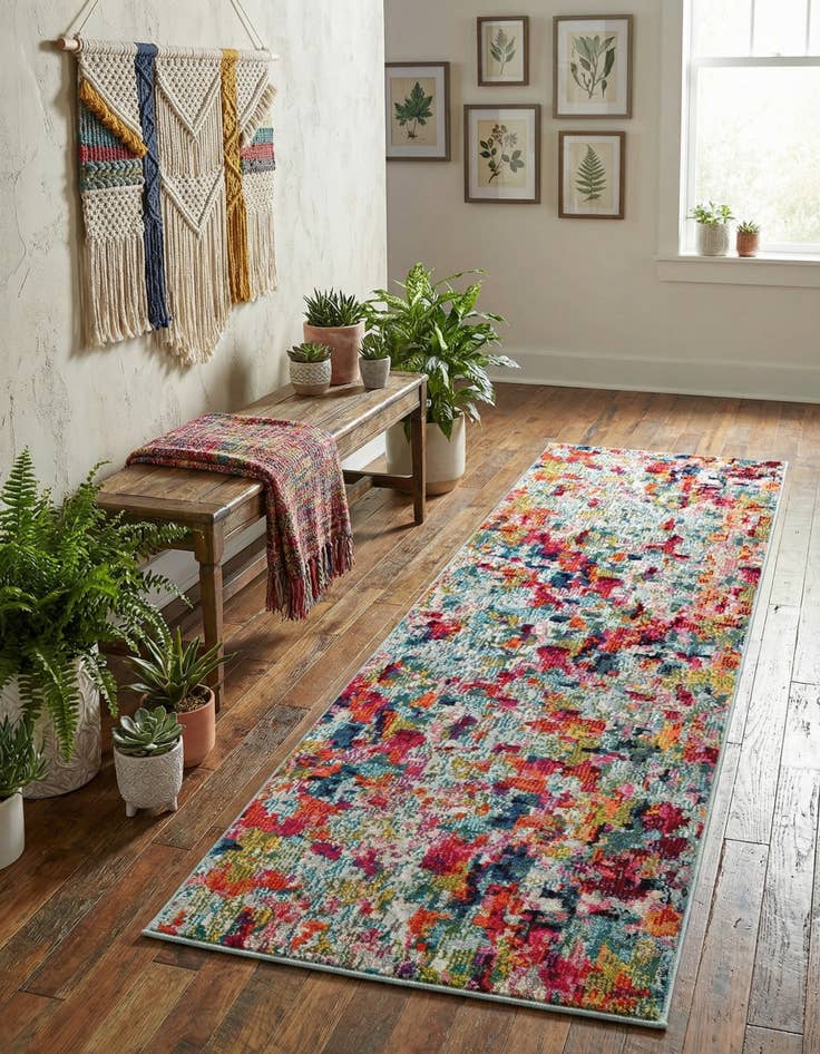 Detail image of 2' 2 x 6' Washable Theia Runner Rug