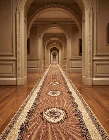 Salmon Tabriz Design Runner Rug