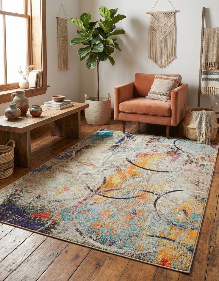 Detail image of 5' x 8' Washable Theia Rug