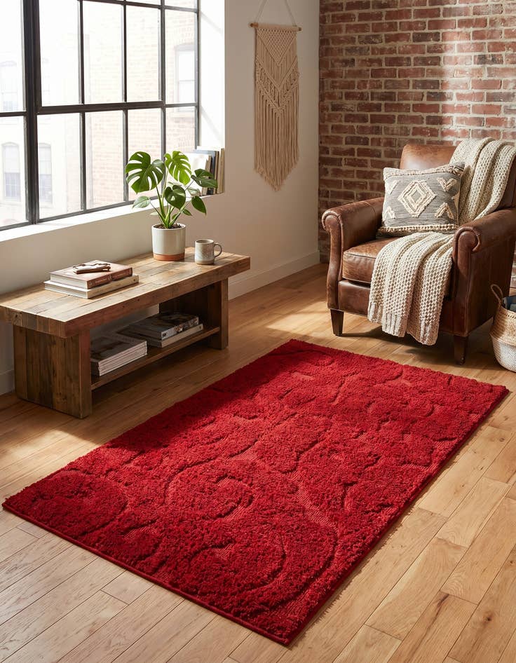 Detail image of 3' 3 x 5' 3 Floral Shag Rug