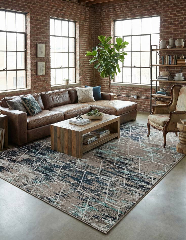 Detail image of 9' x 12' Trellis Frieze Rug