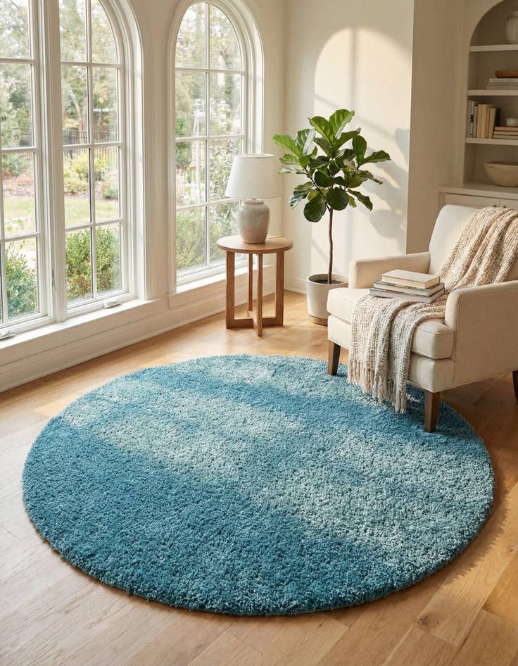Detail image of 6' x 6' Soft Solid Shag Round Rug