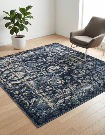 Blue Vista Square Rug