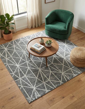 7' x 7' Lattice Trellis Square Rug
