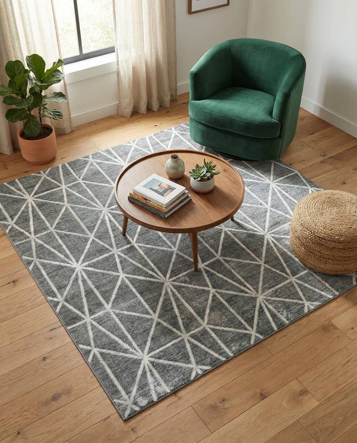 Detail image of 7' x 7' Lattice Trellis Square Rug