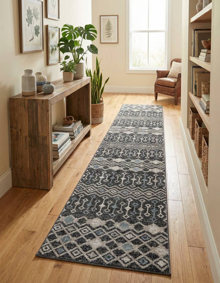 Detail image of 2' 7 x 12' Eco Trellis Runner Rug