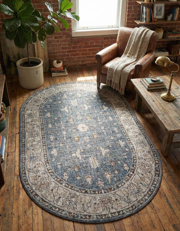 Detail image of 5' 3 x 8' Eco Traditional Oval Rug